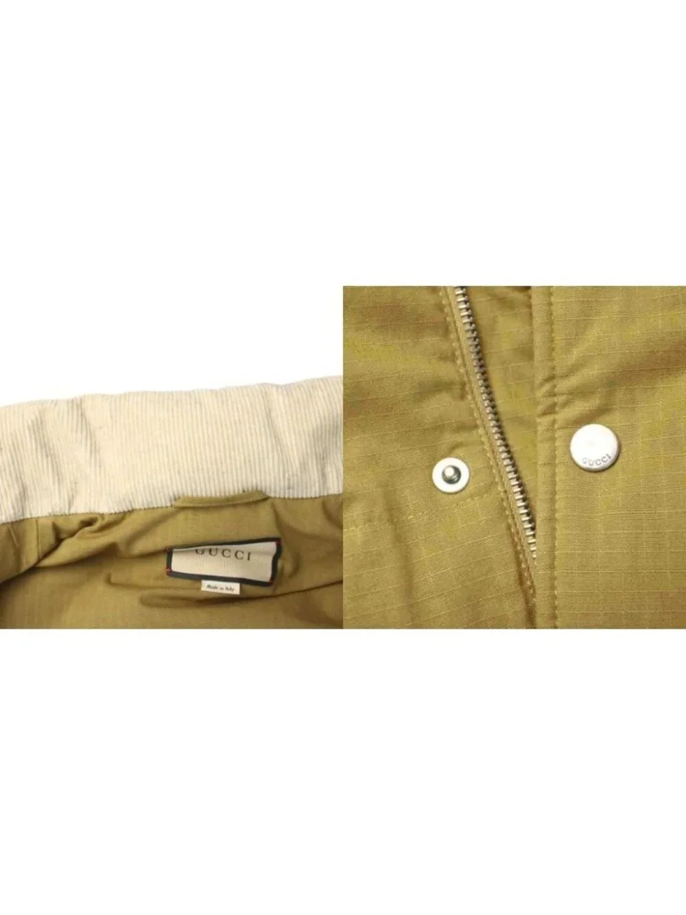 Gucci Down Vest 2-Way Patch Logo 50 Orange Brown MW